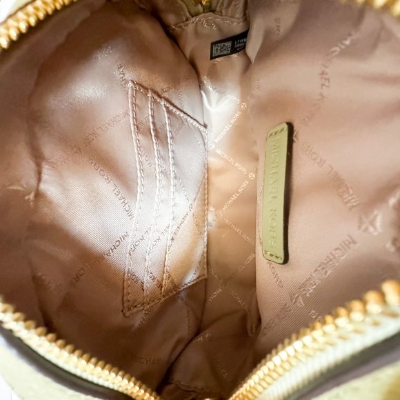 Michael Kors Jet Set Glam Small Oval Camera Crossbody Bag MK Light Sage Multi - Picture 11 of 13